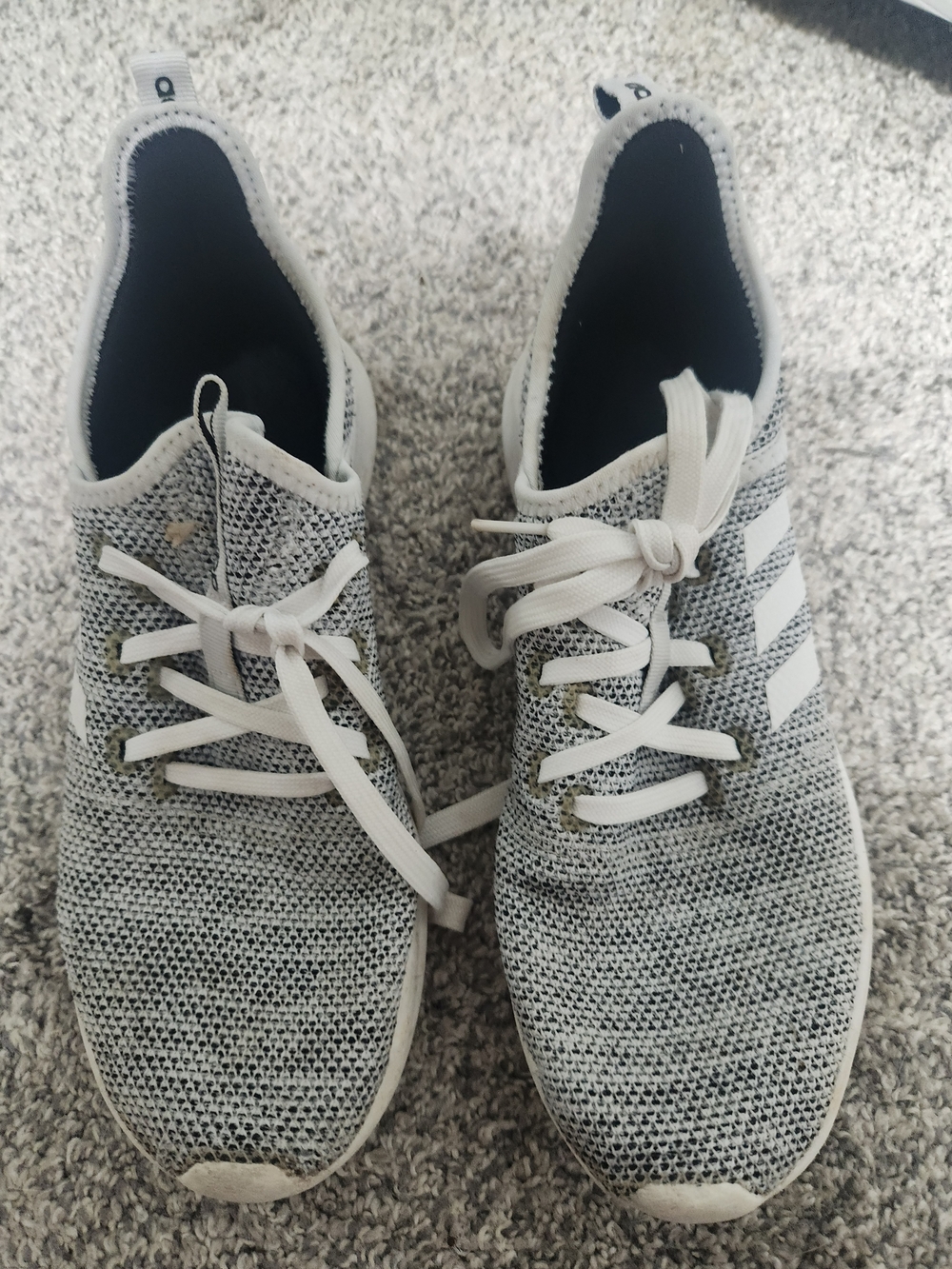 adidas Light Gray and White Knit Women's Sneakers